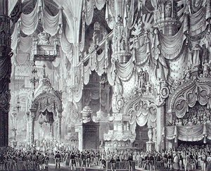 Couronnement de Ferdinand I (1793-1875) dans la cathédrale de Milan - Alessandro (after) Sanquirico