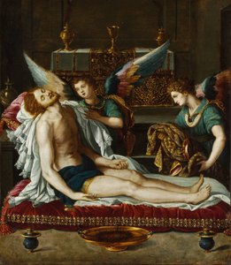Le Corps du Christ oint par deux anges - Alessandro Allori