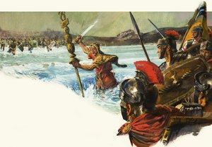 Des légions romaines non identifiées envahissent la Grande-Bretagne.