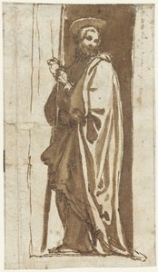 Saint debout dans une niche (Jean-Baptiste?) - Alessandro Casolani (possibly)