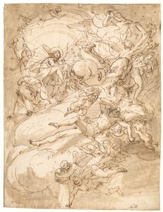 Apollon dans son char, dessin pour une peinture de plafond