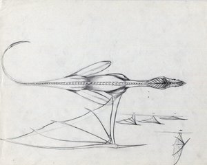 Animal légendaire pour illustration fantastique : étude pour un dragon - Alessandro Lonati