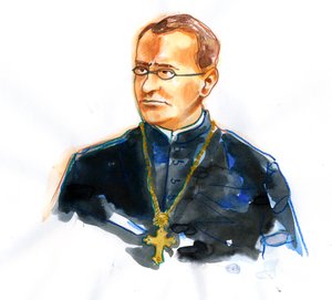 Portrait de Gregor Mendel (1822-1884) moine catholique et botaniste fondateur de la génétique - Alessandro Lonati