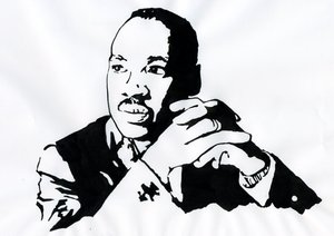 Portrait du pasteur Martin Luther King (1929-1968). Illustration - Alessandro Lonati