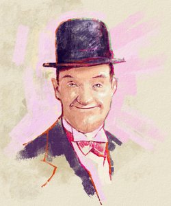 Portrait du comédien Stan Laurel (illustration)