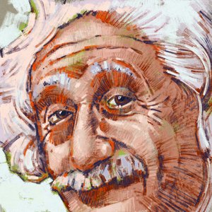Portrait du scientifique Albert Einstein