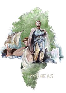 Représentation de Pythéas explorateur grec de Massalia, IVe siècle av. J.-C. - Illustration par Alessandro Lonati - Alessandro Lonati