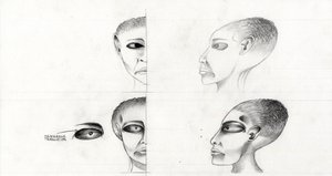 Illustration de science-fiction : étude du visage d