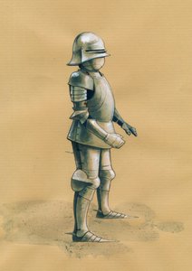 Soldat en armure. Illustration par Alessandro Lonati