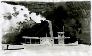 Paquebot Illustration du nouveau « Au cœur des ténèbres » de Joseph Conrad. 2012 - Alessandro Lonati