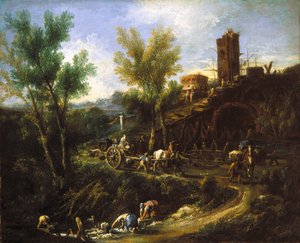 Paysage avec gitans et lavandières - Alessandro Magnasco