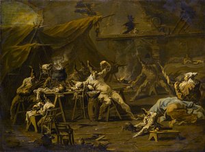 Le Souper de Pulcinella et Colombina, c.1725-1730 - Alessandro Magnasco