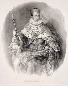 Ferdinand I (1793-1875), roi de Lombardie-Vénétie, en robes d