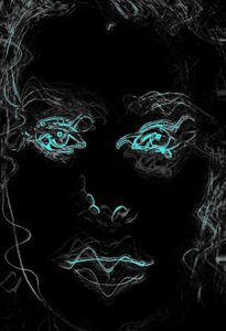 Visage aux yeux bleus, 2020 - Alex Caminker