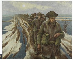 Infanterie près de Nimègue, vers 1940 (huile sur toile)