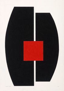 Carré rouge sur noir - Alex Dunn