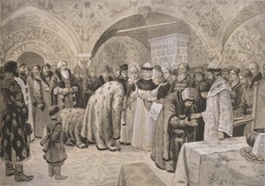 Bienvenue à la tsarine après les matines de Pâques