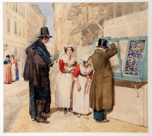 Un fiancé choisissant une bague pour sa fiancée, 1838