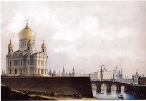 La Cathédrale du Christ-Sauveur avec vue sur le Kremlin de Moscou, 1836-1837