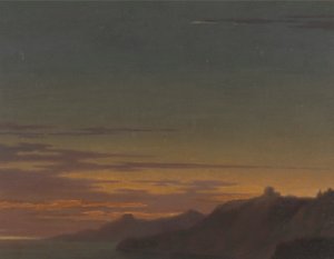 Fin de journée : coucher de soleil sur la côte - Alexander Cozens