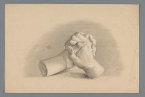 Modèle en plâtre de deux mains jointes - Alexander Cranendoncq