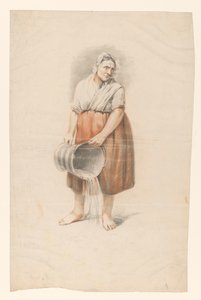 Femme debout vidant un seau - Alexander Cranendoncq