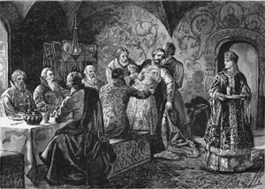 Le prince Mikhaïl Vassilievitch Skopin-Chouïski au festin du comte Vorotynski - Alexander Efimovich Zemtsov