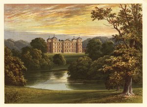 Vue de Kimberley Hall, Norfolk, Angleterre. 1880 (gravure)