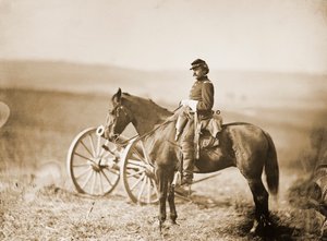 Aide-de-camp de la guerre civile américaine à cheval