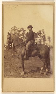 [Homme portant un chapeau, de profil, à cheval] - Alexander Gardner