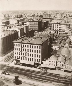 Vue nord-nord-ouest depuis la coupole du palais de justice à Chicago, 1858 - Alexander Hesler
