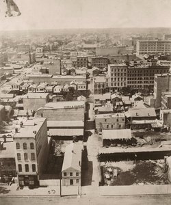 Vue ouest depuis la coupole du palais de justice à Chicago, 1858