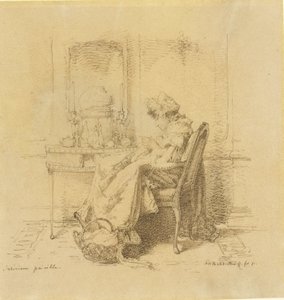 Vieille dame tricotant