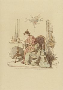 Femme lisant une lettre à une table - Alexander Hugo Bakker Korff