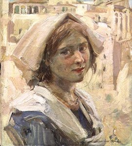 Jeune fille paysanne italienne