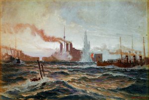 Un sous-marin autrichien commandé par le lieutenant de vaisseau Lerch détruit
une flottille française dans l