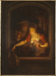 Une femme avec une bougie allumée, 1818
