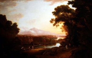Paysage italianisant avec paysans dansant - Alexander Nasmyth