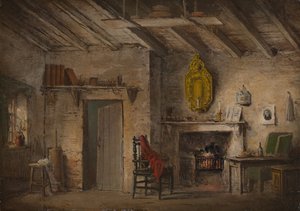 Décor de scène pour Cœur de Midlothian, Cottage des Deans, vers 1819
