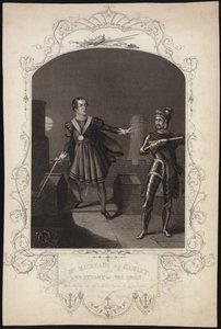 M. Macready en Hamlet et M. Stuart en Le Fantôme