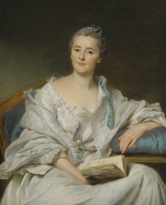 Portrait de Marie-Françoise Julie Constance Filleul, Marquise de Marigny avec un livre