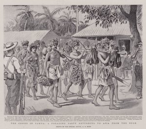La crise à Samoa, une patrouille de ravitaillement revenant à Apia depuis la brousse - Alexander Stuart Boyd