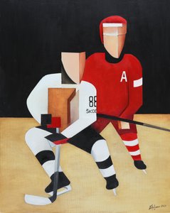 Joueurs de hockey géométriques