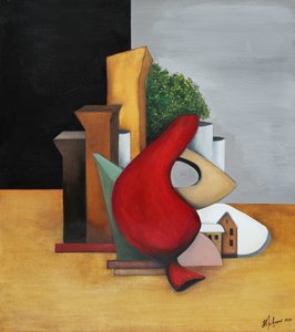 Ville géométrique rouge