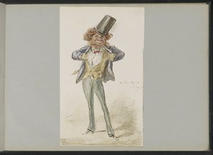 Figure caricaturale avec un chapeau melon - Alexander Ver Huell