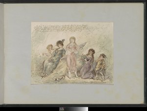 Paysage avec quatre filles et un garçon - Alexander Ver Huell