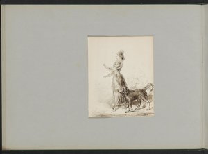Femme marchant avec un chien
