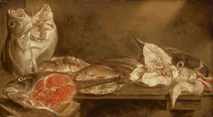 Nature morte avec poisson, 1640 - Alexander van Adriaenssen
