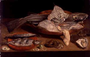 Nature morte avec poissons et huîtres