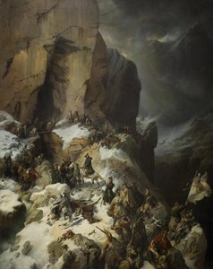 Suvorov traversant le col de Panix, 1860 - Alexander von Kotzebue